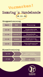 Samstags Hundebande am 16.11.24 Training mit der Hundetrainerin - Gruppentraining und Einzeltraining mit Hunden in und um 04916 Herzberg / Elster